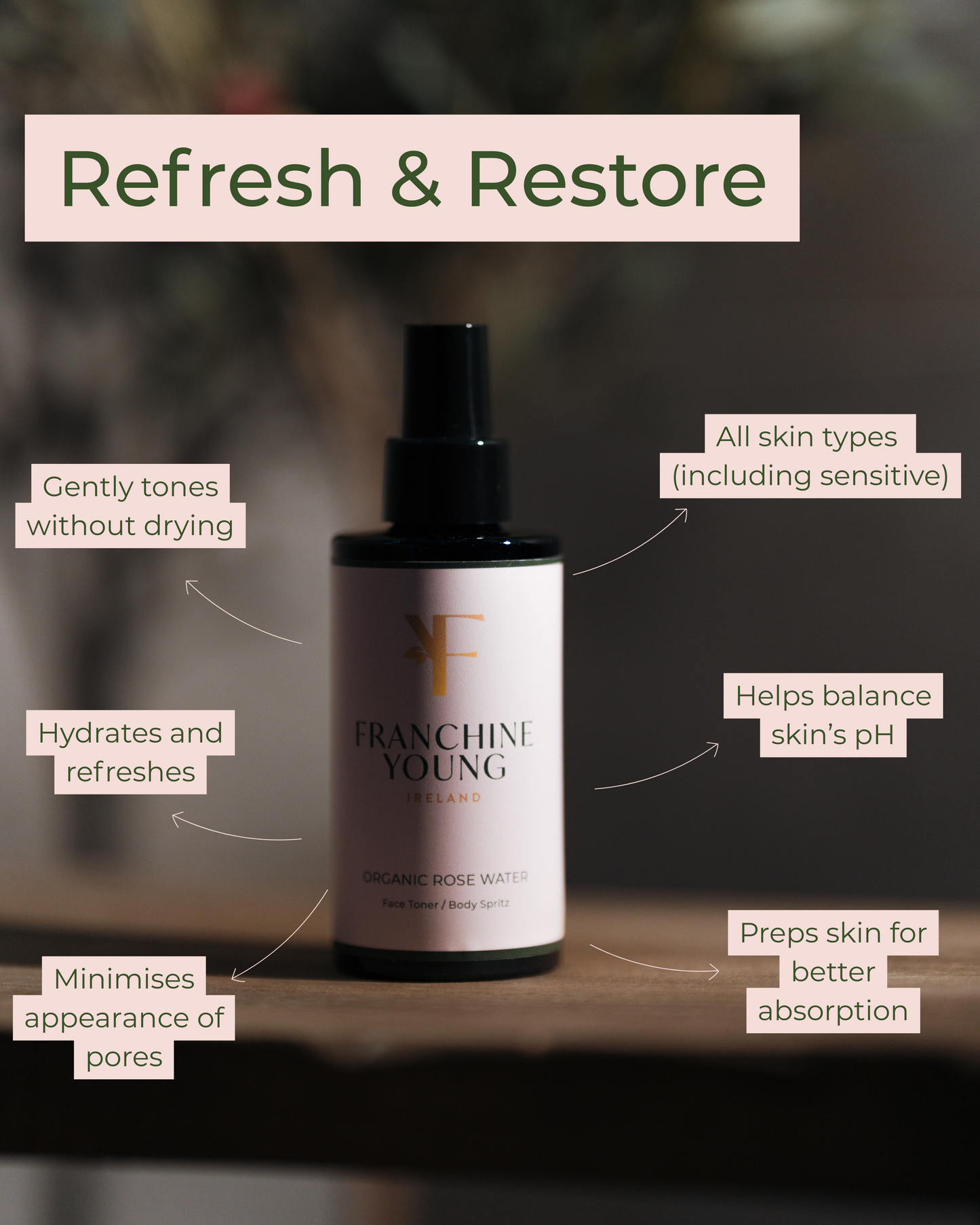 Organic Rose Water Toner Face Spritz (100ml)